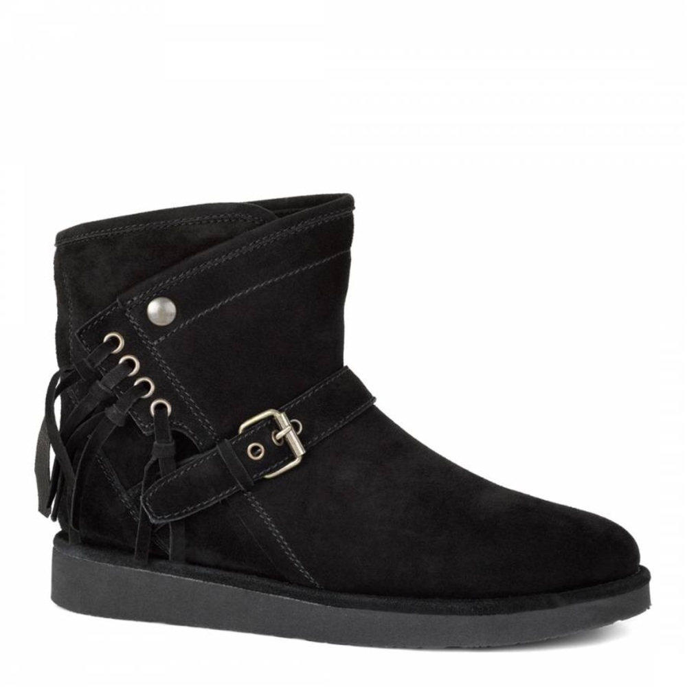 Ugg Shoes Boots Ugg Luxe Karisa Fringe Black Nero EUC